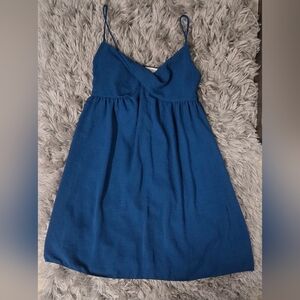 SEE YOU MONDAY LOS ANGELES Mini Tunic Dress Spaguetti Strap Navy Blue Size Small